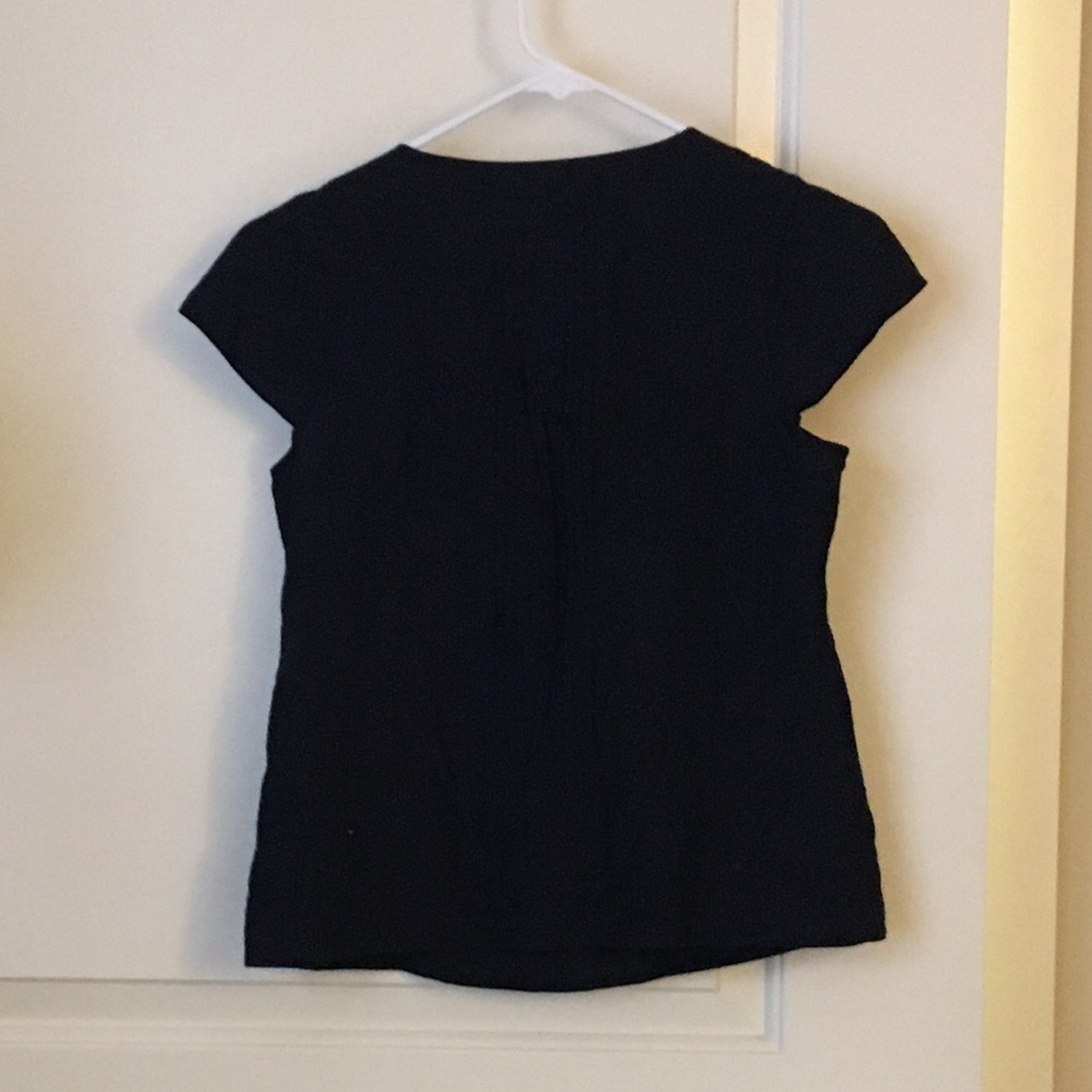 Silk cotton fitted short sleeve blouse - Picture 2 of 5